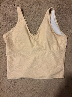 Seamless Light Beige V‑Neck Sports Bralette